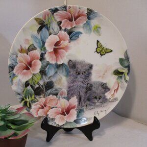 Petal Pals Collection Lily Chang Cat Garden Butterfly Collector Plates